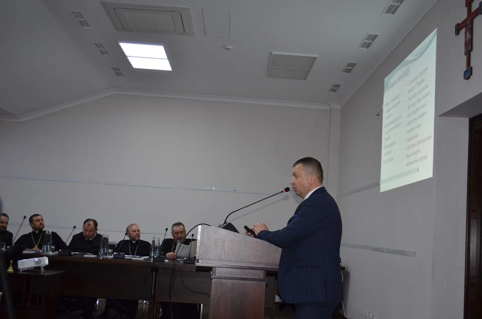 Професор Олег Покотило доповідає на 84-й сесії Синоду Єпископів УГКЦ, Львів, січень 2020